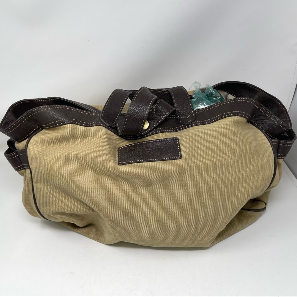 Peter millar Tan canvas leather Weekender